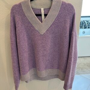 Lululemon Small Alpaca Wool-Blend V-Neck Purple Sweater.